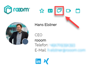 Starte einen Chat über das Chat-Symbol in rooomEvents.